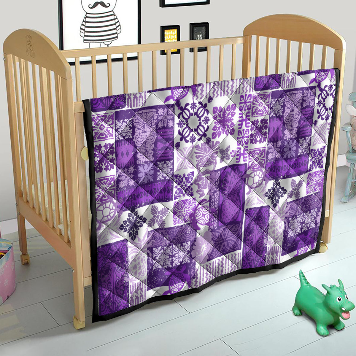 Hawaiian Quilt Quilt Tiki Tropical Retro Purple Version - Wonder Print Shop