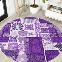 hawaiian-quilt-round-carpet-tiki-tropical-retro-purple-version