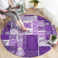 hawaiian-quilt-round-carpet-tiki-tropical-retro-purple-version