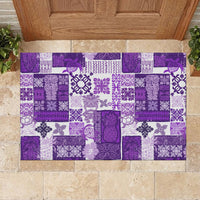 Hawaiian Quilt Rubber Doormat Tiki Tropical Retro Purple Version - Wonder Print Shop