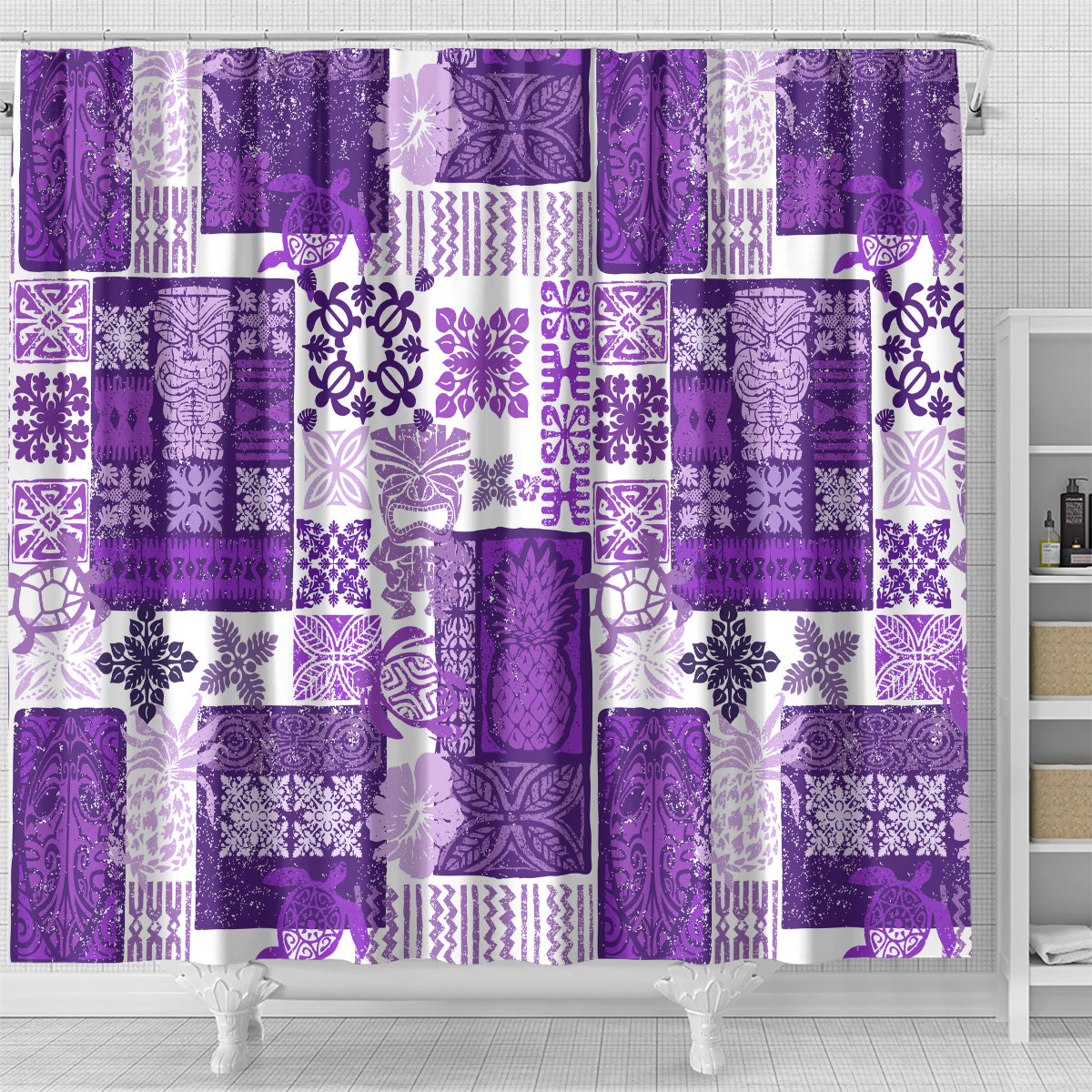 hawaiian-quilt-shower-curtain-tiki-tropical-retro-purple-version