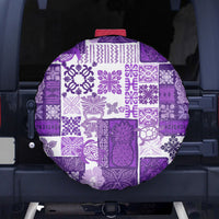 Hawaiian Quilt Spare Tire Cover Tiki Tropical Retro Purple Version - Wonder Print Shop