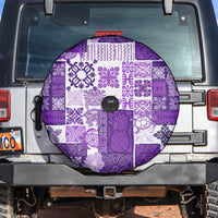 Hawaiian Quilt Spare Tire Cover Tiki Tropical Retro Purple Version - Wonder Print Shop