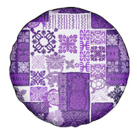 Hawaiian Quilt Spare Tire Cover Tiki Tropical Retro Purple Version - Wonder Print Shop