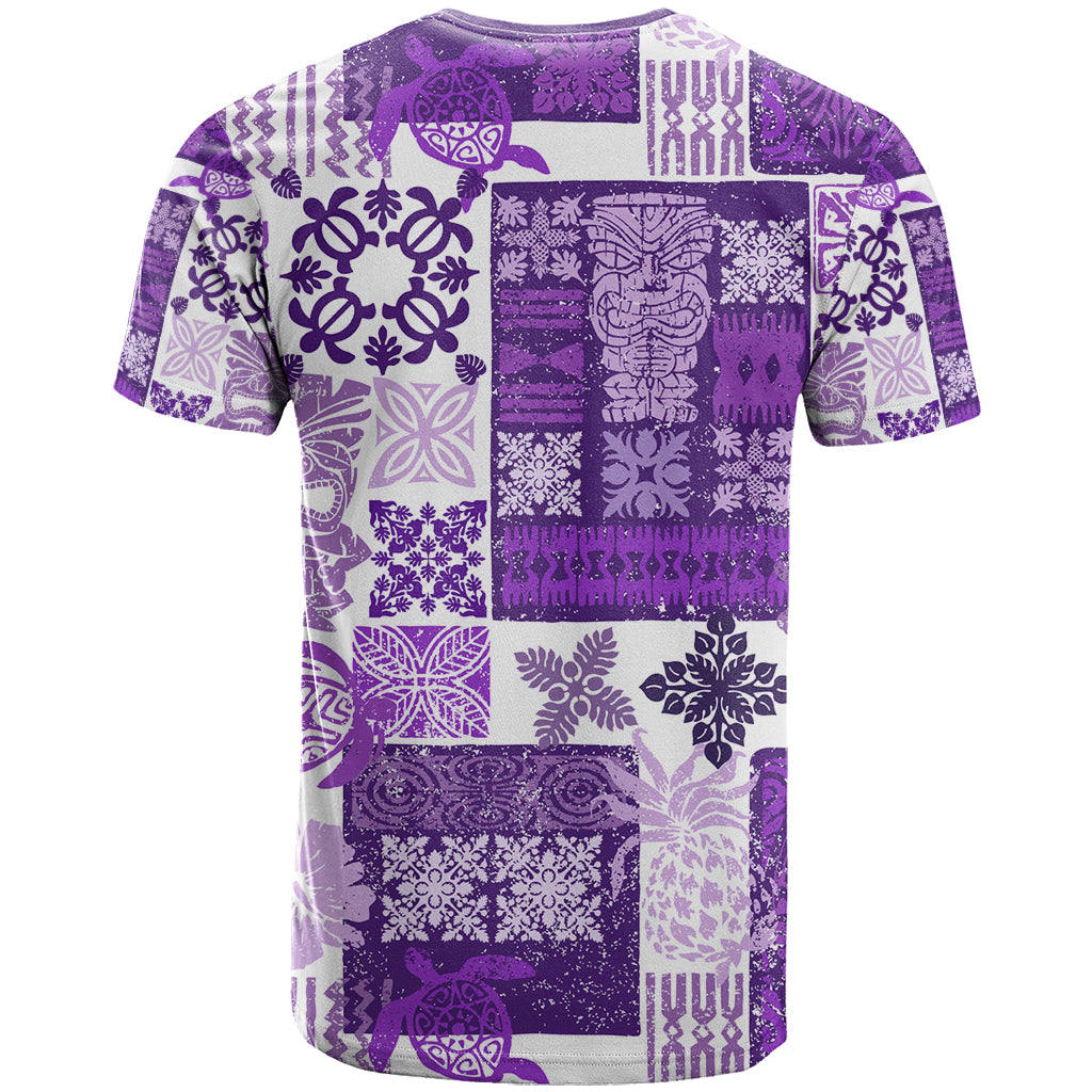 Hawaiian Quilt T Shirt Tiki Tropical Retro Purple Version - Wonder Print Shop