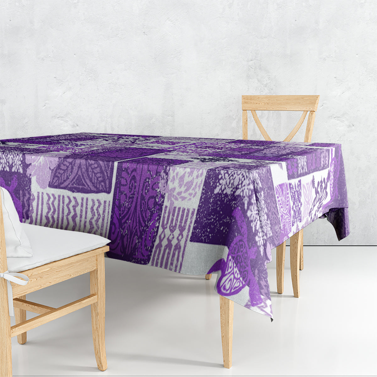 Hawaiian Quilt Tablecloth Tiki Tropical Retro Purple Version - Wonder Print Shop