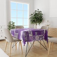 Hawaiian Quilt Tablecloth Tiki Tropical Retro Purple Version - Wonder Print Shop