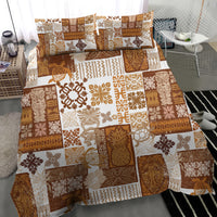 Hawaiian Quilt Bedding Set Tiki Tropical Retro Brown Version - Wonder Print Shop