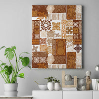 Hawaiian Quilt Canvas Wall Art Tiki Tropical Retro Brown Version - Wonder Print Shop