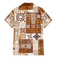 Hawaiian Quilt Family Matching Mermaid Dress and Hawaiian Shirt Tiki Tropical Retro Brown Version - Wonder Print Shop