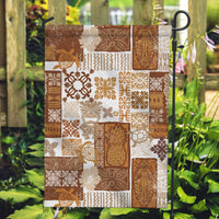 Hawaiian Quilt Garden Flag Tiki Tropical Retro Brown Version - Wonder Print Shop