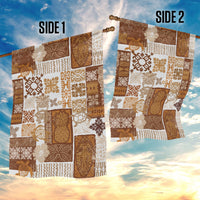 Hawaiian Quilt Garden Flag Tiki Tropical Retro Brown Version - Wonder Print Shop