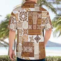 Hawaiian Quilt Hawaiian Shirt Tiki Tropical Retro Brown Version - Wonder Print Shop