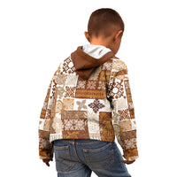 Hawaiian Quilt Kid Hoodie Tiki Tropical Retro Brown Version - Wonder Print Shop