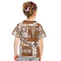 Hawaiian Quilt Kid T Shirt Tiki Tropical Retro Brown Version - Wonder Print Shop