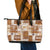 Hawaiian Quilt Leather Tote Bag Tiki Tropical Retro Brown Version - Wonder Print Shop