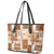 Hawaiian Quilt Leather Tote Bag Tiki Tropical Retro Brown Version - Wonder Print Shop