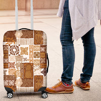 Hawaiian Quilt Luggage Cover Tiki Tropical Retro Brown Version - Wonder Print Shop