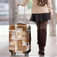 Hawaiian Quilt Luggage Cover Tiki Tropical Retro Brown Version - Wonder Print Shop