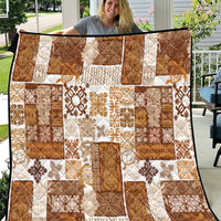 Hawaiian Quilt Quilt Tiki Tropical Retro Brown Version - Wonder Print Shop