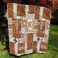 Hawaiian Quilt Quilt Tiki Tropical Retro Brown Version - Wonder Print Shop