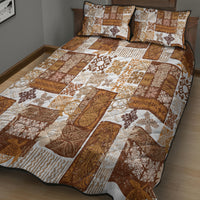Hawaiian Quilt Quilt Bed Set Tiki Tropical Retro Brown Version - Wonder Print Shop