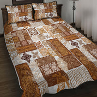Hawaiian Quilt Quilt Bed Set Tiki Tropical Retro Brown Version - Wonder Print Shop