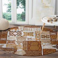hawaiian-quilt-round-carpet-tiki-tropical-retro-brown-version