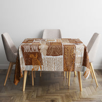 Hawaiian Quilt Tablecloth Tiki Tropical Retro Brown Version - Wonder Print Shop