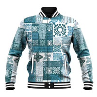 Hawaiian Quilt Baseball Jacket Tiki Tropical Retro Dark Cyan Version - Wonder Print Shop
