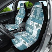 Hawaiian Quilt Car Seat Cover Tiki Tropical Retro Dark Cyan Version - Wonder Print Shop