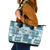 Hawaiian Quilt Leather Tote Bag Tiki Tropical Retro Dark Cyan Version - Wonder Print Shop