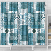 hawaiian-quilt-shower-curtain-tiki-tropical-retro-dark-cyan-version