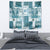 Hawaiian Quilt Tapestry Tiki Tropical Retro Dark Cyan Version - Wonder Print Shop