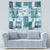 Hawaiian Quilt Tapestry Tiki Tropical Retro Dark Cyan Version - Wonder Print Shop