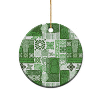 Hawaiian Quilt Ceramic Ornament Tiki Tropical Retro Green Version - Wonder Print Shop