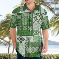 Hawaiian Quilt Hawaiian Shirt Tiki Tropical Retro Green Version - Wonder Print Shop