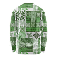 Hawaiian Quilt Long Sleeve Shirt Tiki Tropical Retro Green Version - Wonder Print Shop
