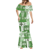 Hawaiian Quilt Mermaid Dress Tiki Tropical Retro Green Version - Wonder Print Shop