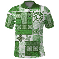 Hawaiian Quilt Polo Shirt Tiki Tropical Retro Green Version - Wonder Print Shop