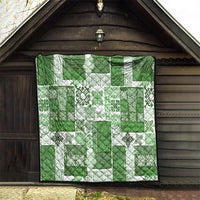 Hawaiian Quilt Quilt Tiki Tropical Retro Green Version - Wonder Print Shop