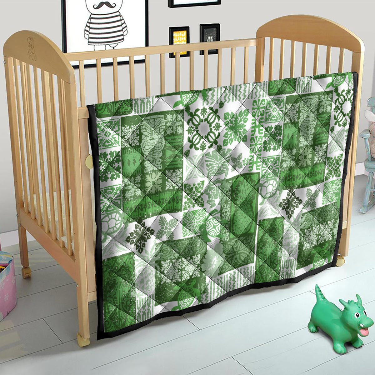 Hawaiian Quilt Quilt Tiki Tropical Retro Green Version - Wonder Print Shop
