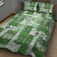 Hawaiian Quilt Quilt Bed Set Tiki Tropical Retro Green Version - Wonder Print Shop
