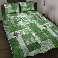 Hawaiian Quilt Quilt Bed Set Tiki Tropical Retro Green Version - Wonder Print Shop