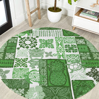 hawaiian-quilt-round-carpet-tiki-tropical-retro-green-version