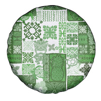Hawaiian Quilt Spare Tire Cover Tiki Tropical Retro Green Version - Wonder Print Shop