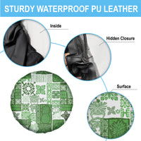 Hawaiian Quilt Spare Tire Cover Tiki Tropical Retro Green Version - Wonder Print Shop