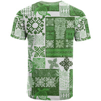 Hawaiian Quilt T Shirt Tiki Tropical Retro Green Version - Wonder Print Shop