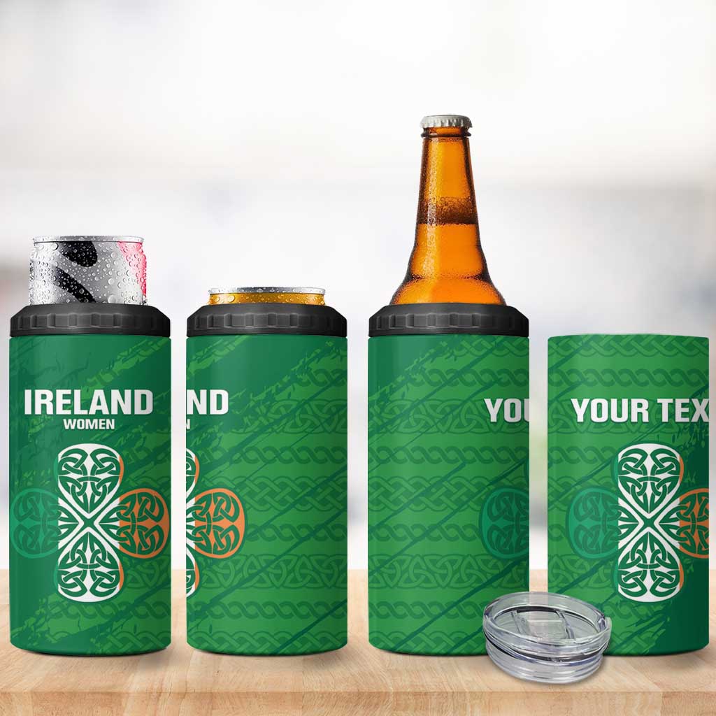 Custom Ireland Cricket 4 in 1 Can Cooler Tumbler Irish Celtic Knot - National Color - Wonder Print Shop