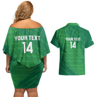 Custom Ireland Cricket Couples Matching Off Shoulder Short Dress and Hawaiian Shirt Irish Celtic Knot - National Color - Wonder Print Shop